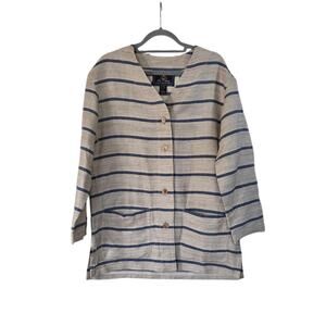 The Limited Collection Vintage Striped Linen Blend Woven Tunic Layer, Medium
